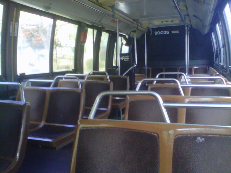 An empty bus in downtown San Juan. Photo: Tanya Snyder