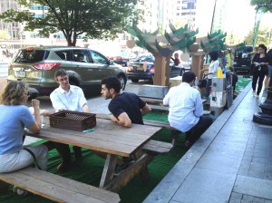 Sweden is taking the American parklet idea to a whole new level.