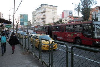 A median bus station in Quito, Ecuador. Photo: Ken Smith/Urban Milwaukee