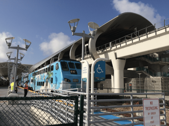 Tri-Rail in Miami is suddenly facing an existential budget threat. Photo: Phillip Pessar via Wikipedia