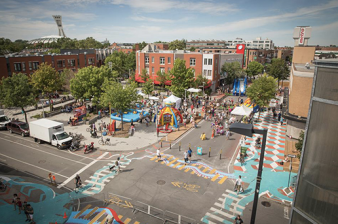 Montreal's Rue Ontario at Place Simon-Valois, free of cars. Photo: City of Montreal
