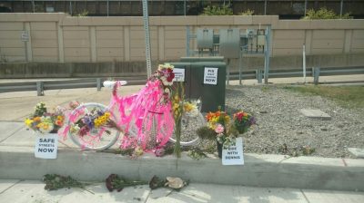 A driver struck and killed cyclist Dennis Flanagan on West Carson Street in Pittsburgh, which the state DOT had reconstructed without incorporating the safety features that local residents wanted. Photo:  Bike PGH