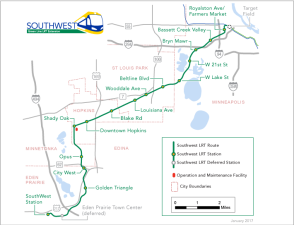 Minnesota GOP representatives want to kill Southwest Light Rail, projects to carry about 35,000 passengers each weekday. Image:  Metro Council
