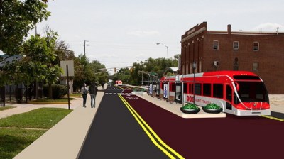 The Red Line bus rapid transit project in Indianapolis, which voters approved as part of a package in November, is one of dozens of projects threatened by Donald Trump's budget proposal. Image: IndyGo