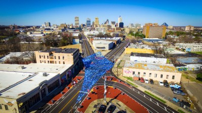 Marshall Avenue and Monroe Avenue, Memphis. Photo: Chris Porter for Downtown Memphis Commission.