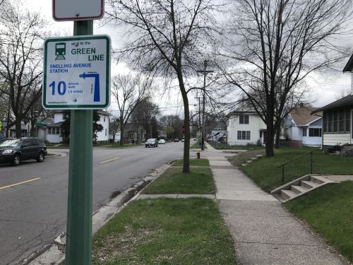 Sometimes, it's a lot quicker to walk to transit than you might think. Photo: Matt Privratsky/Streets.mn