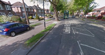 A riddle: Why does this street in Manchester seem to have two sidewalks? All images: Google Street View