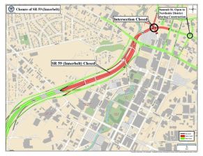 The Innerbelt runs a mile through downtown Akron, but not for much longer. Image via City of Akron