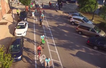 Bicycle counts increased an astounding 800 percent after Macon installed a pop-up bike lane network. Image: Newtown Macon
