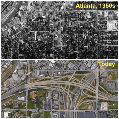 This area of Atlanta, south of downtown, was nearly completely obliterated by highway construction. Photo: ThreadATL