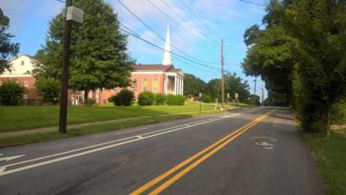This bike lane on Atlanta's Westview Drive was quietly removed and replaced with parking. Photo: ThreadATL