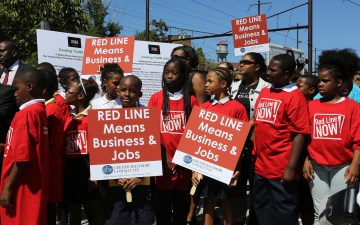 The Red Line light rail project promised to better connect low-income black neighborhoods in Baltimore to economic opportunities, but Larry Hogan killed the project in 2015. Photo: MD GovPics/Flickr