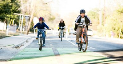Biking in Austin.