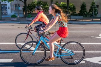 How stressful is this street to bike on? You can't tell from a photo. Image: Stewart Eastep.