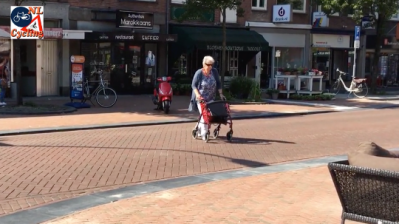 In the Netherlands, you can cross city streets where you want. Photo:  Bicycle Dutch