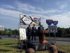 "Highway Hogan" when he announced his $9-billion plan to widen state freeways. Photo:  Maryland Department of Transportation/Twitter