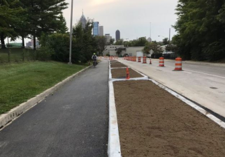 This used to be an un-protected, painted bike lane. Photo: