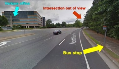Romana Devore was struck and killed trying to walk from her job to this bus stop in Alpharetta, Georgia. Photo: Darin Givens