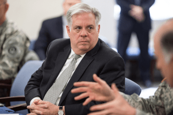 Maryland Governor Larry Hogan is pushing for private toll roads. Photo:  Ft Meade Public Affairs