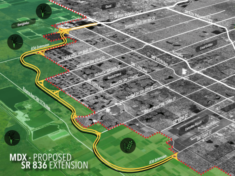 Will Miami-Dade County okay a 13-mile highway through the Everglades? Image: Transit Alliance Miami