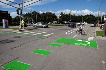 A pop-up protected bike lane network is going live in New Orleans. Photo: Bike Easy