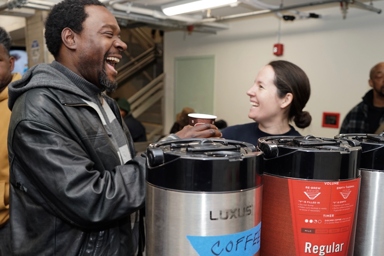 Philadelphia's "Hub of Hope" is a drop-in center in a SEPTA Station that connects homeless people with services. Free coffee and food are a key part of the appeal. Photo: Project HOME