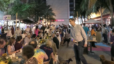 A four-day installation culminated in a dinner for 500 right there in the street.