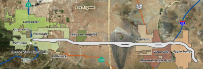 The High Desert Freeway could overburden desert ecosystems, altering the landscape and straining scarce water resources. Image: California Dept. of Transportation