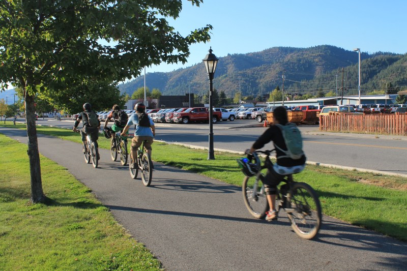 Biking on a trail in Kellogg, Idaho. Photo: Don Kostelec