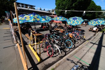 Stormbreaker Brewing’s latest addition is on North Beech Street off of Mississippi.
(Photos: J. Maus/BikePortland)