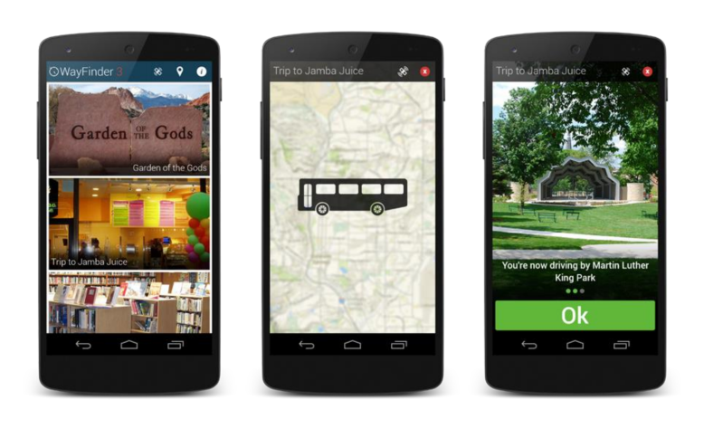 A sample of the WayFinder App interface. Source: Smart Columbus