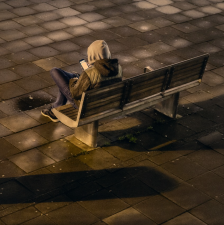 Imagine a park bench like this, but on a wooden slab the size of a parking space that you could pick up and move around. Image: Creative Commons