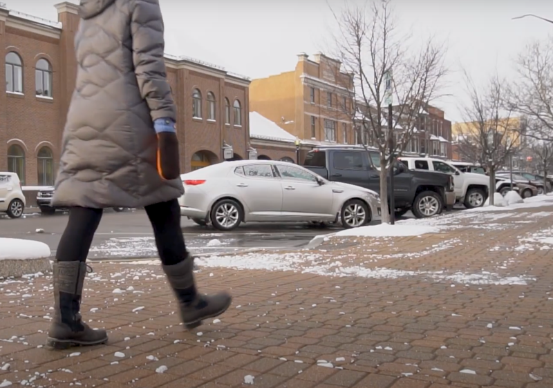 Sidewalks in Holland, Mich. stay dry even int he depths of winter— thanks to an innovative snow-melt program in their downtown, and a robust snow-clearance program everywhere else. Image: Screenshot from City of Holland Youtube.