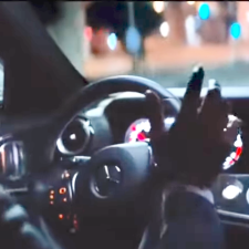 Look, Ma, no hands on the wheel! Via Mercedes-Benz
