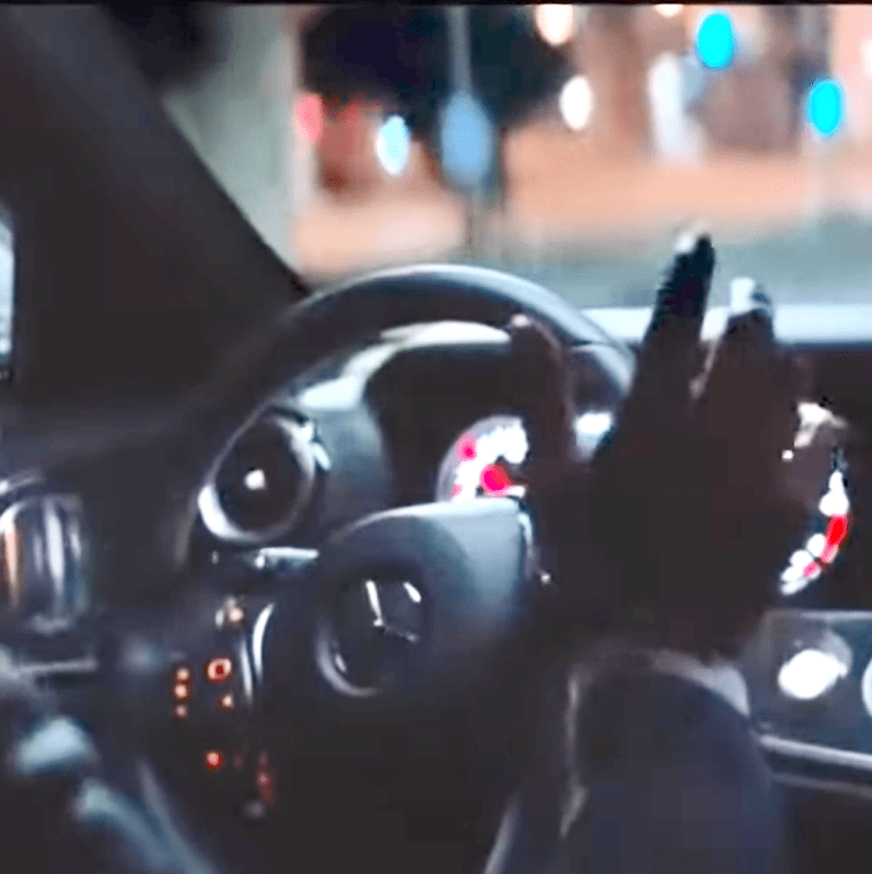 Look, Ma, no hands on the wheel! Via Mercedes-Benz