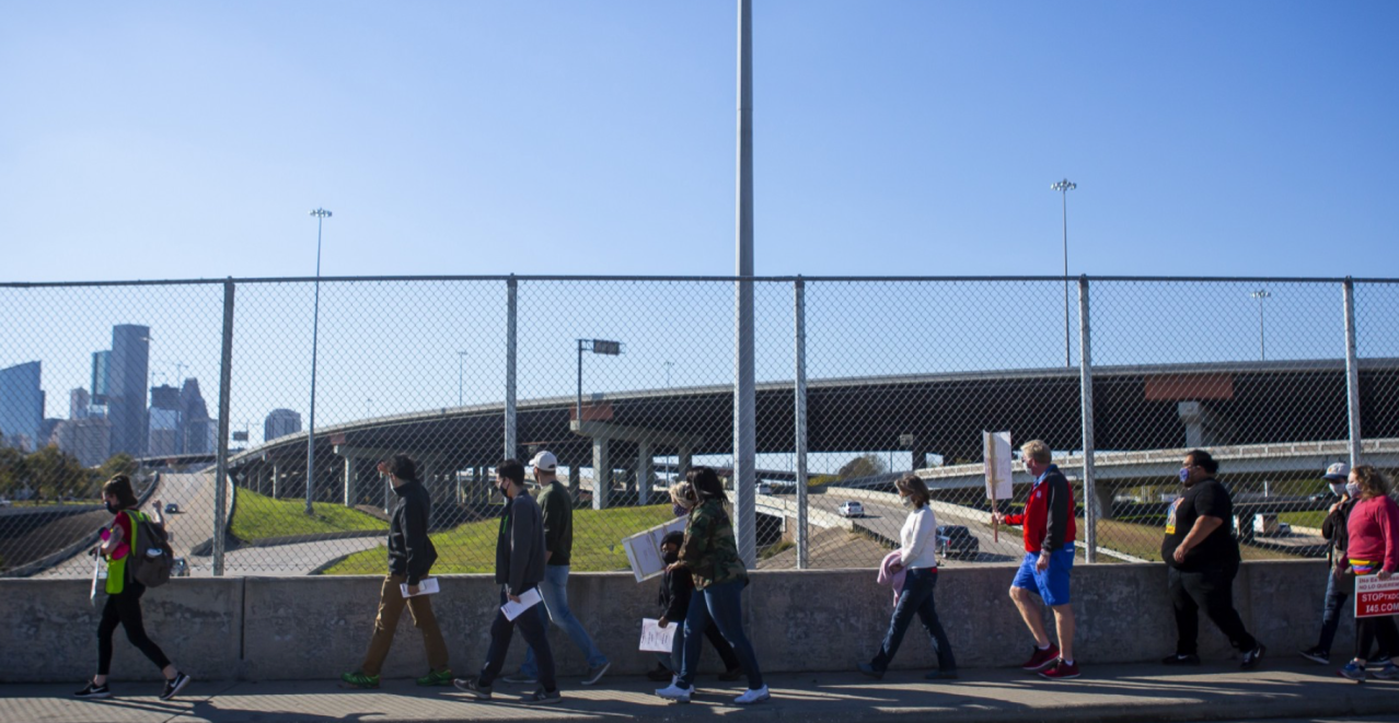 Texas-Highway-protest