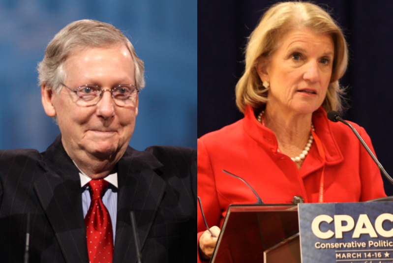 Sen. Mitch McConnell (R-Ky.) and Sen. Shelley Moore Capito (R-W. Va.) Photos by Gage Skidmore.