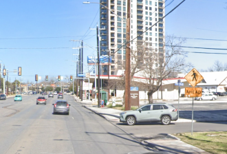 About half the width of San Antonio's Broadway Avenue. Via Google Maps.
