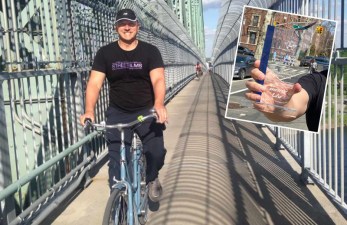 Clarence Eckerson Jr., the eyes and legs behind hundreds of bike-centric Streetfilms videos, will be among 30 awardees from across the globe to be honored on World Bicycle Day, June 3. Here, he rides in Montreal, 2017. Photo: Chris Buntlett