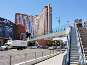 Advocates hoped that the "Reconnecting Communities" program would fund large-scale highway removals, but it may fund more projects like this Las Vegas pedestrian bridge. Photo: David Shane, CC