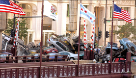 This picture is from a movie set, but the national traffic violence crisis is very much real. Photo: Phil Roeder